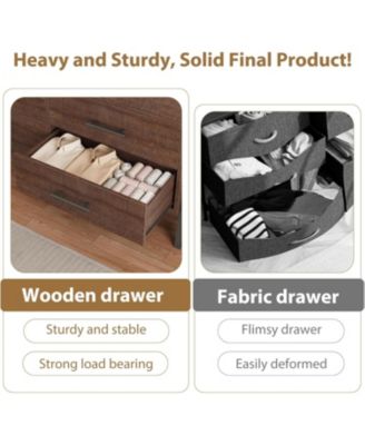 Brown 52 Inch 6-Drawer Freestanding Dresser, Wide Closet Storage Chest for Living Room, Bedroom, Entryway