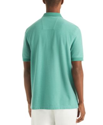 Men's Striped Spread Collar Polo Shirt