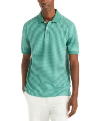 Men's Striped Spread Collar Polo Shirt