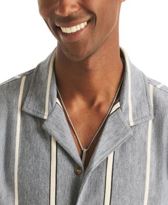 Men's Striped Spread Collar Shirt