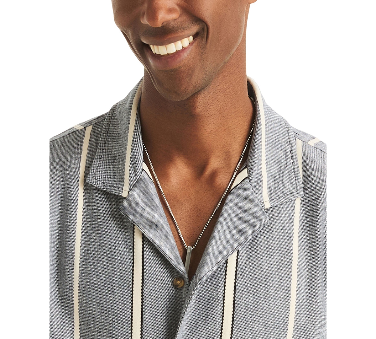 Nautica Men's Striped Spread Collar Shirt
