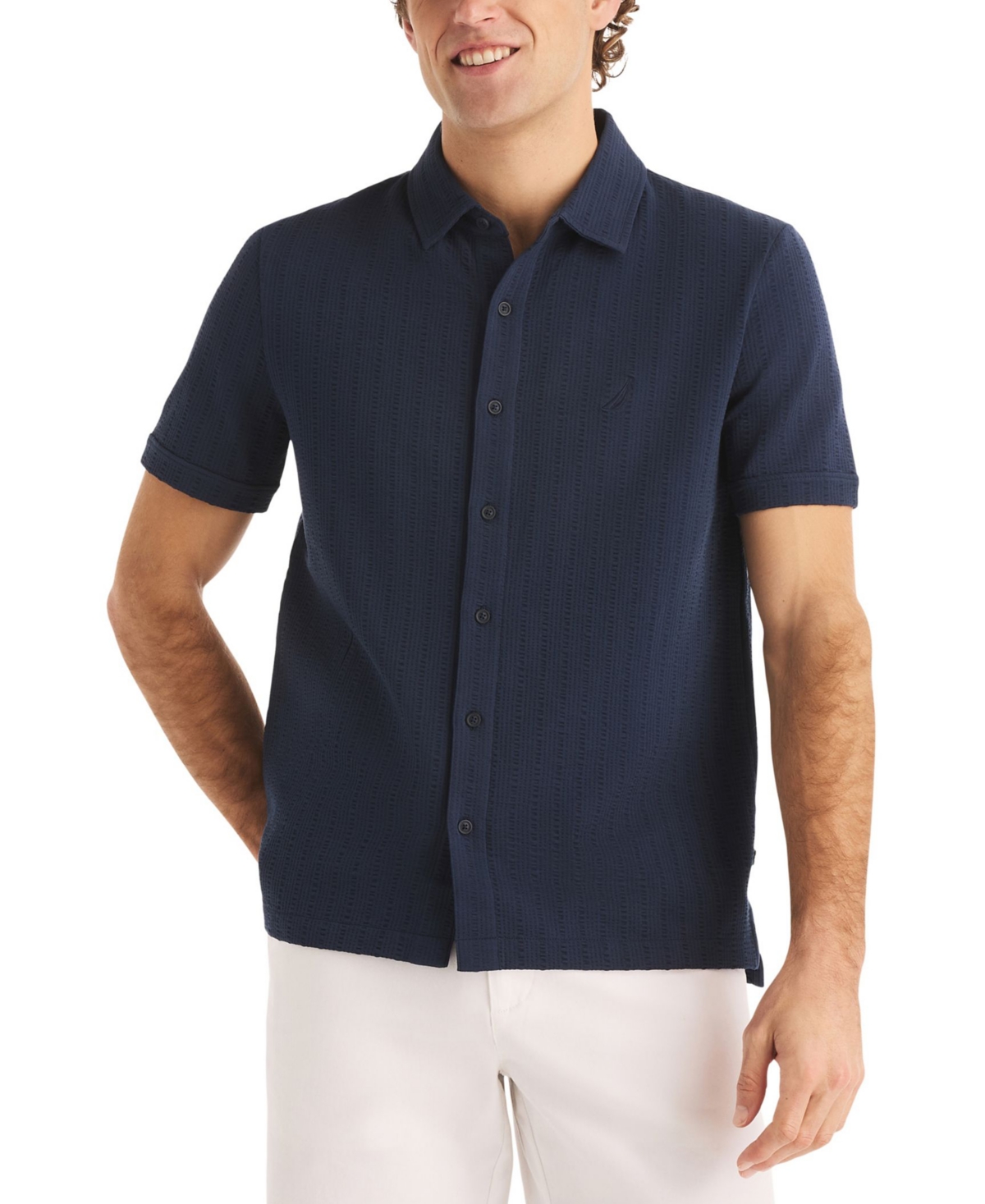 Nautica Men's Short-Sleeve Shirt - Navy Seas