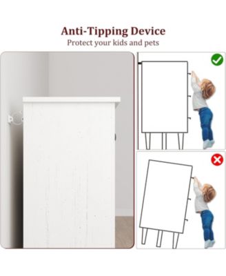 6-Drawer White Wooden Dresser, 47" Freestanding Storage Chest for Bedroom, Living Room