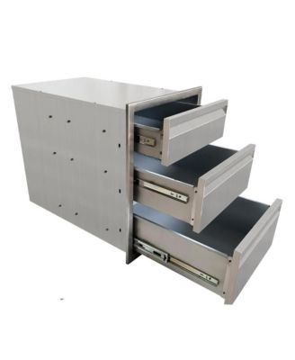 16" x 21" x 23" Outdoor Kitchen Drawer, 3-Layer Stainless Steel Built-In BBQ Access Drawer for BBQ Island