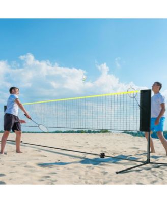 Adjustable Badminton and Volleyball Net, 20 ft Foldable Tennis Net Set with Poles, Bag, Rackets and Shuttlecocks for Backyard Indoor Outdoor