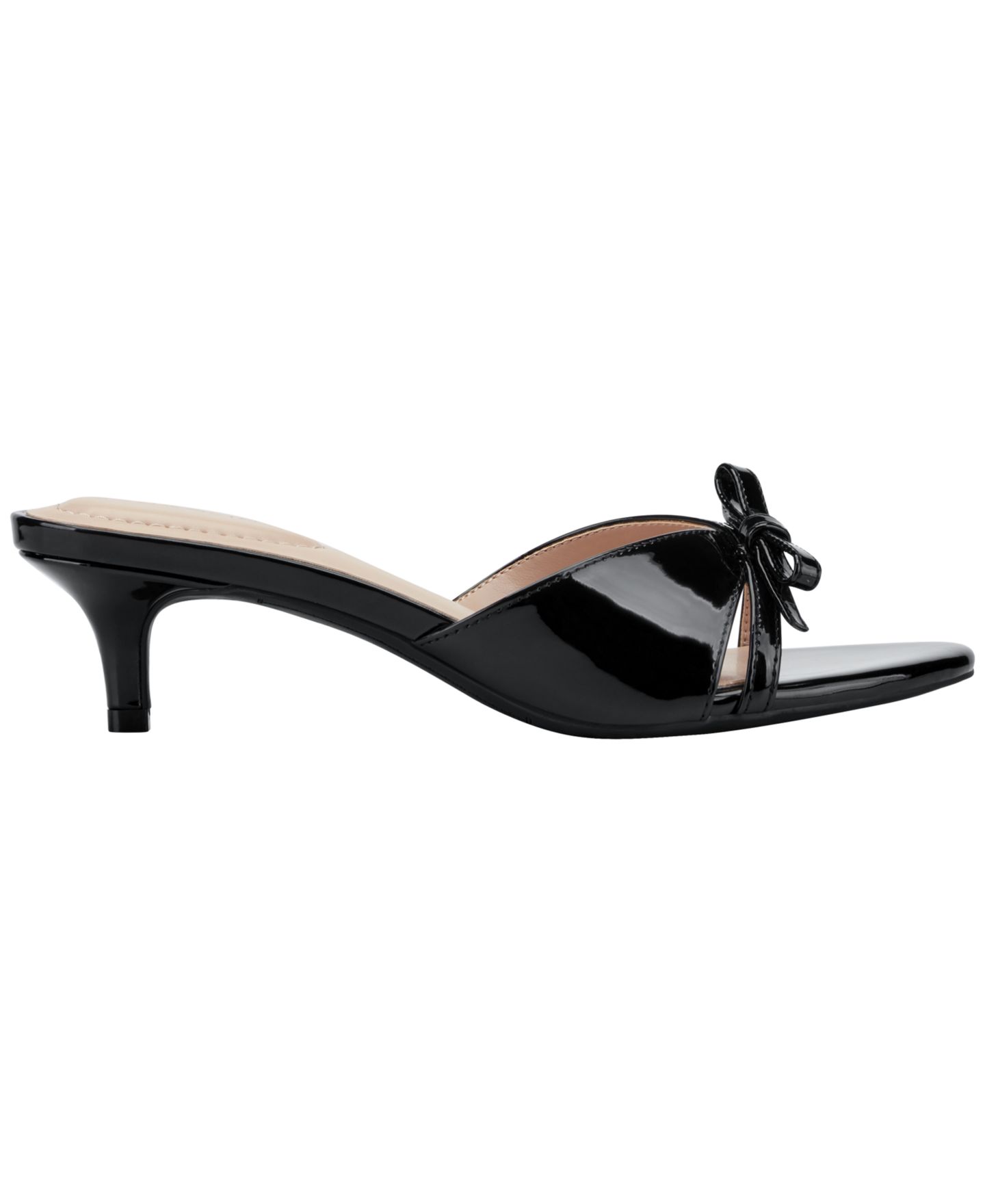 Женские сандалии Bandolino Rissie Bow Kitten Heel Dress Sandals, цвет: Чёрный лаковый — фото 2
