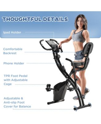 Folding Exercise Bike w/ Arm Resisce Bands,