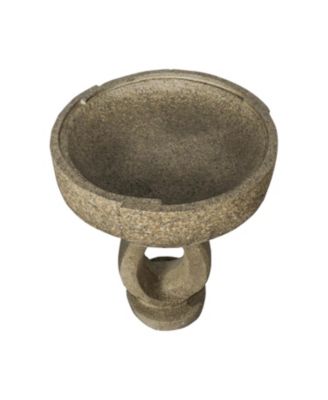 21.8” Concrete Birdbath – Modern Outdoor Garden Pedestal Statue for Patio, Yard & Contemporary Garden Decor, 15.7”Dia X 21.8”H