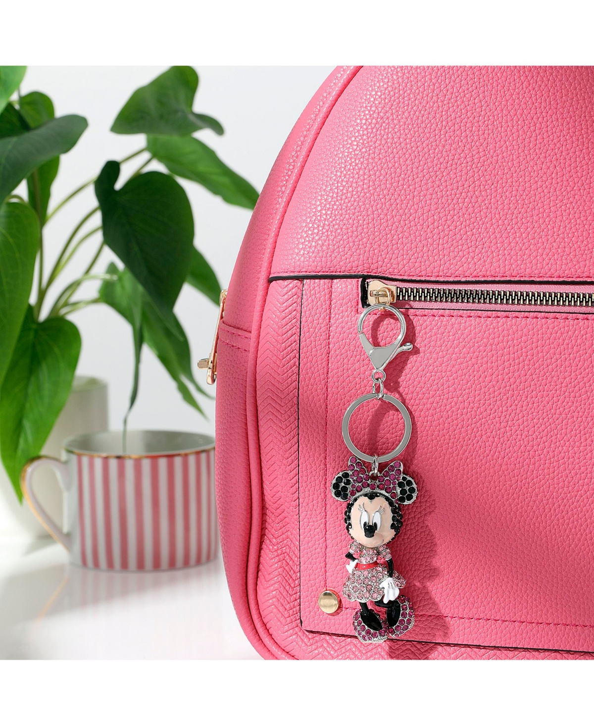 Disney Minnie Mouse Crystal Pave Bag Charm Keychain – Officially Licensed