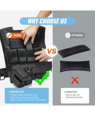 Adjustable Weighted Vest, 35 lb Vest with Iron Weights, Shoulder Pad and Reflective Stripe for Strength Training
