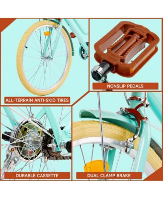 26-Inch Low Step Cruiser Bike with Passenger Seat & Dual Brakes, Free Bottle Holder