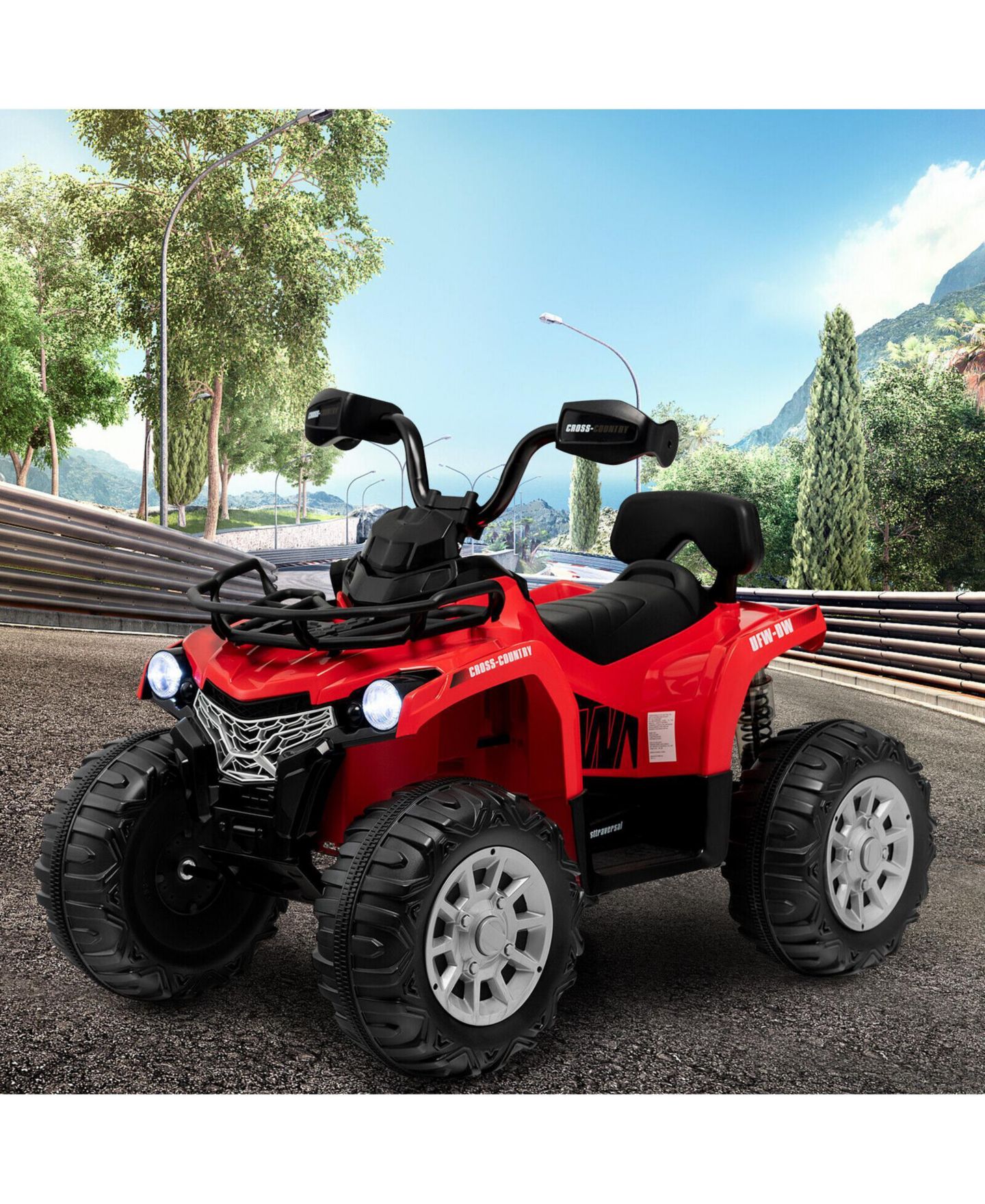 Детская игрушка SUGIFT 12V Kids Ride On 4 Wheeler with MP3 and LED Headlights, Ages 3-8, цвет: Красный — фото 2