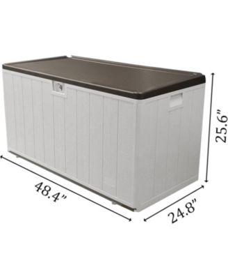 110-Gallon Waterproof Outdoor Storage Box - Lockable, UV-Resistant, for Patio, Pool Aad Garden