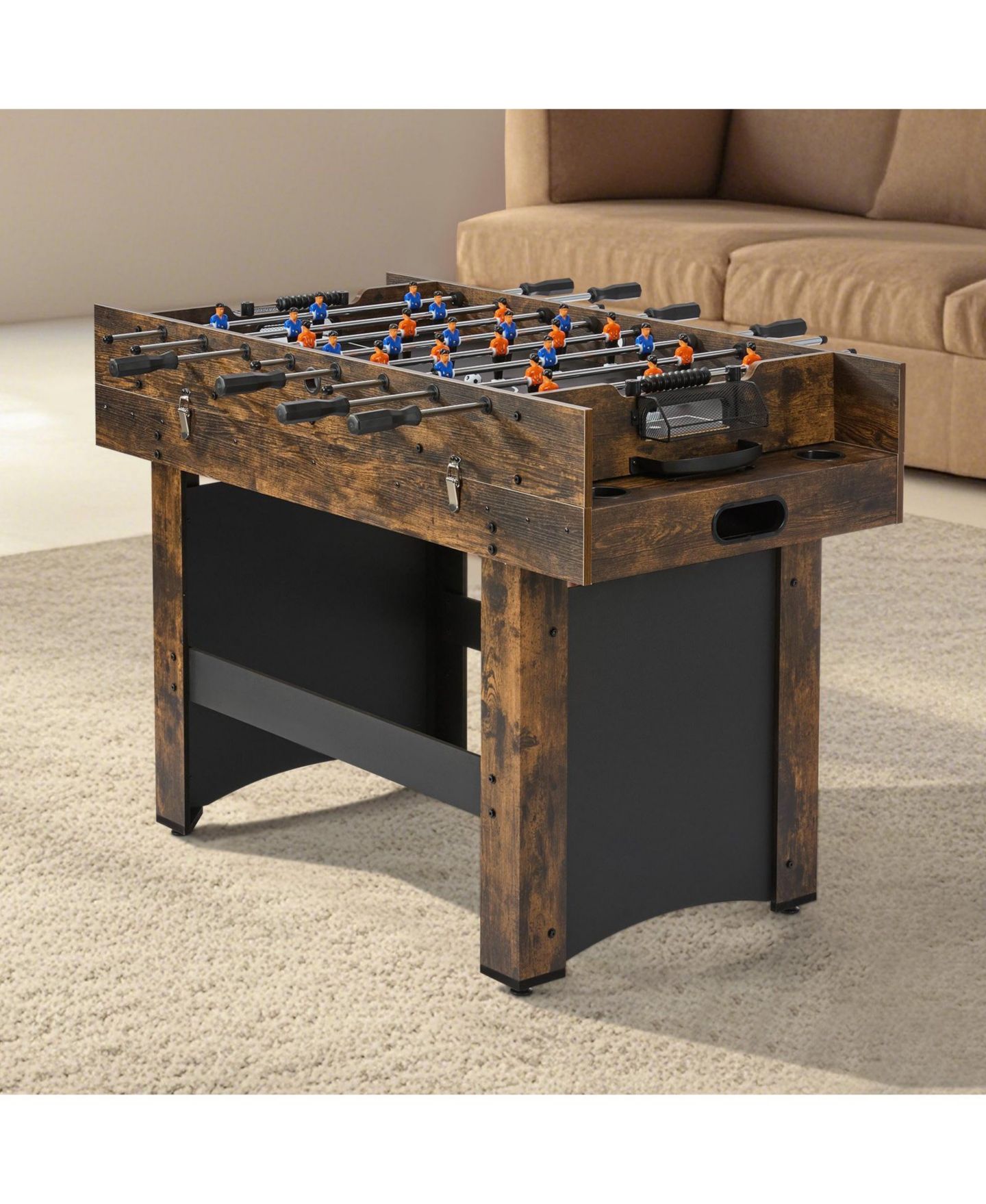 Детская игрушка SUGIFT 3-in-1 Air Hockey, Foosball, and Table Tennis Game Table with Built-in Blower Motor, Ages 5+, цвет: Коричневый — фото 2