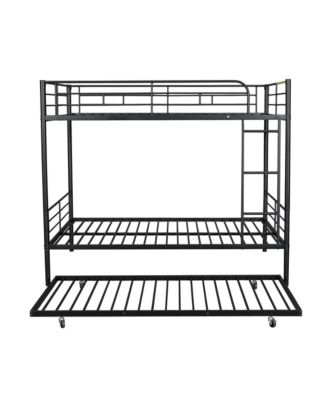  Full Over Full Metal Bunk Bed With Trundle