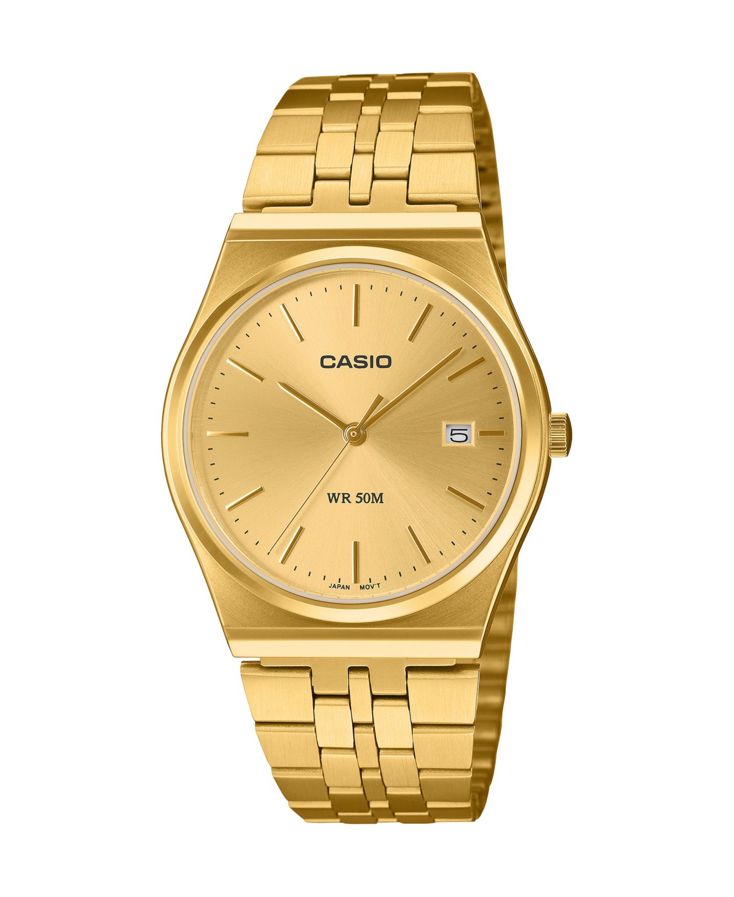 Мужские часы Casio Japanese Quartz Gold-Tone Stainless Steel Watch, 35mm — фото 1