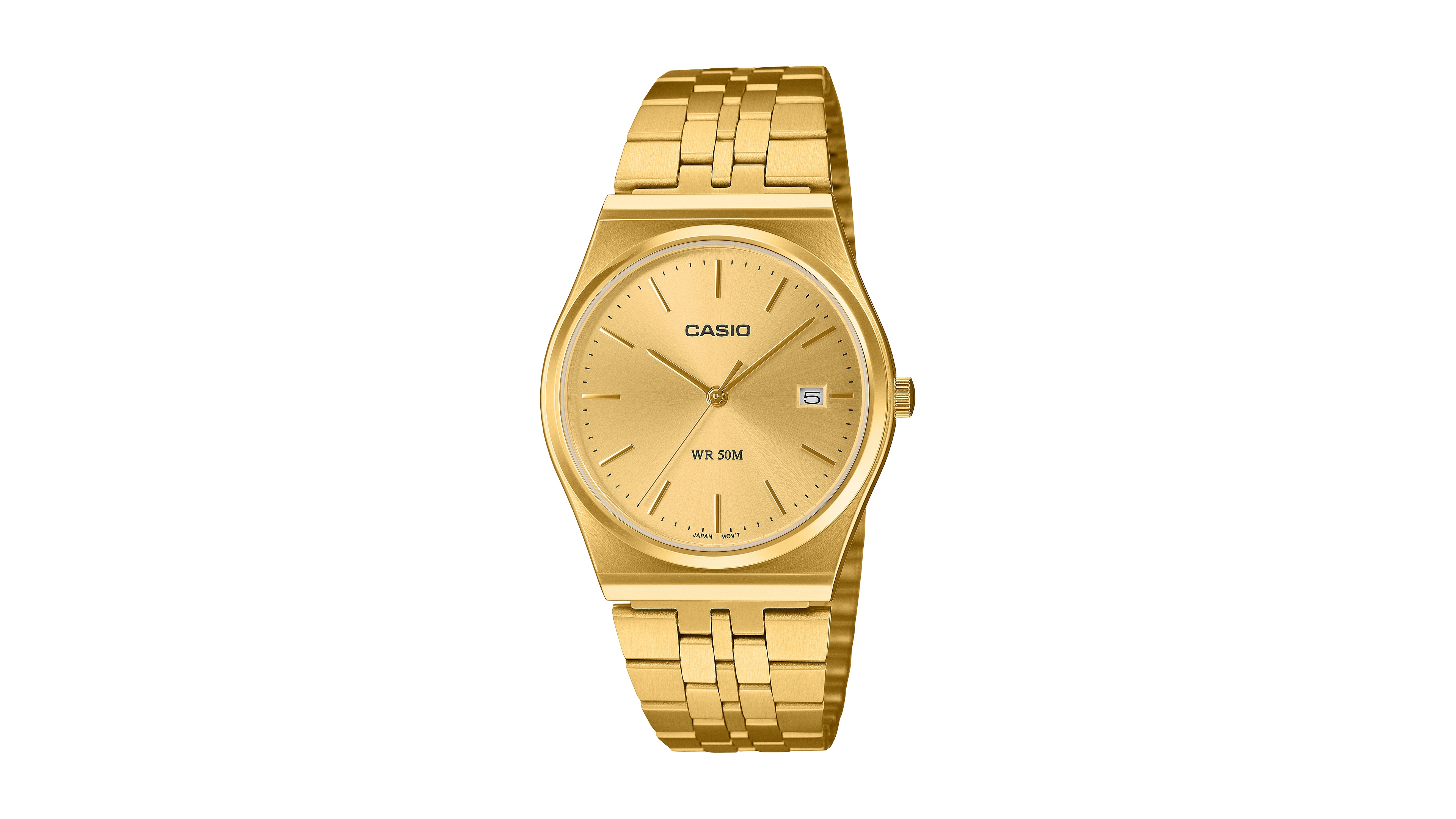 Casio Men's Japanese Quartz Gold-Tone Stainless Steel Watch, 35mm