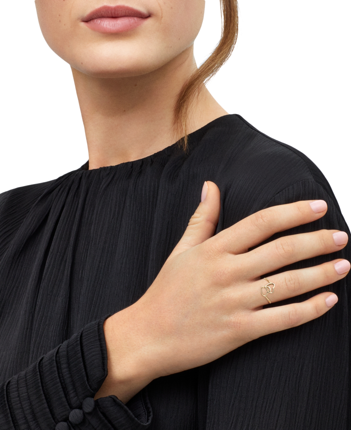 Macy's Double Heart Bypass Ring in 10k Yellow Gold