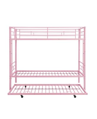 Twin Over Twin  Metal Bunk Bed with Safe Stairs