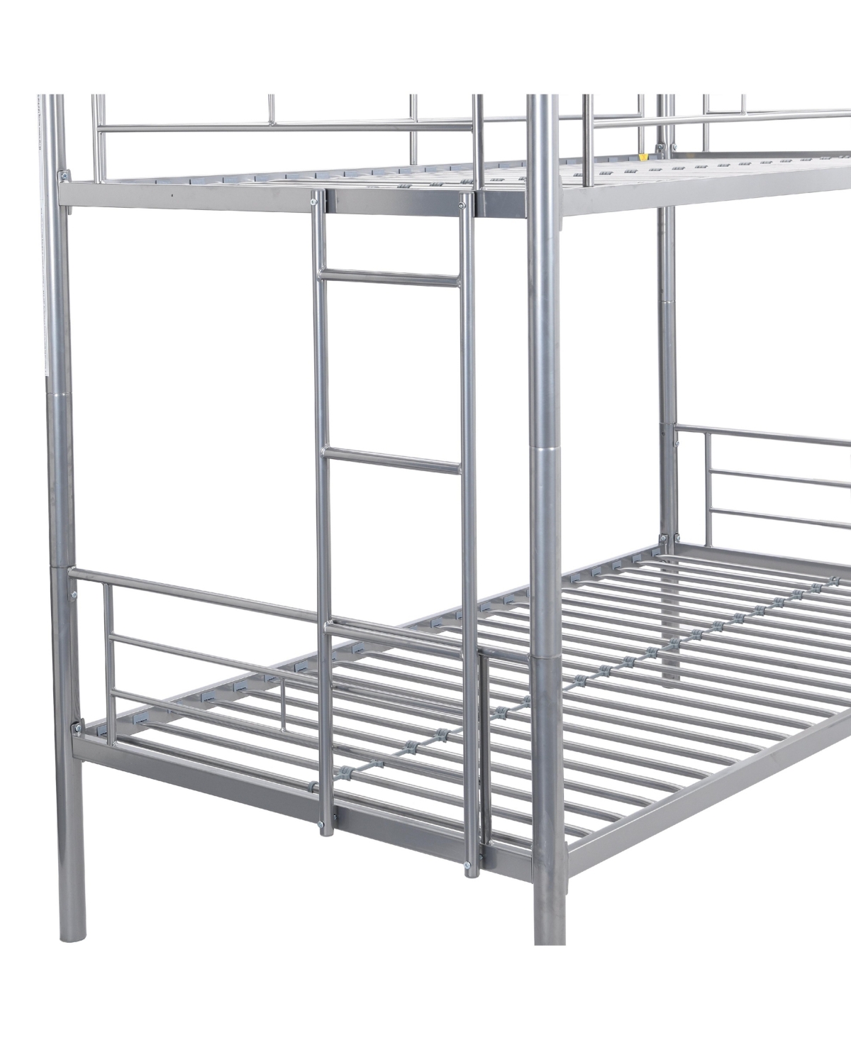 Metal Bunk Bed Silver Twin Over Twin, No Box Spring Needed, Easy Assemble