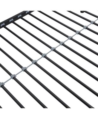 Twin Over Twin Metal Bunk Bed with Trundle, No Box Spring Needed, Easy Assemble