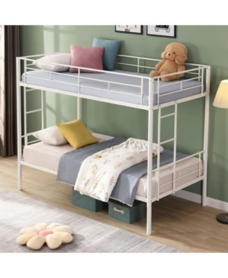 Metal Bunk Bed Twin Over Twin, No Box Spring Needed, Easy Assemble