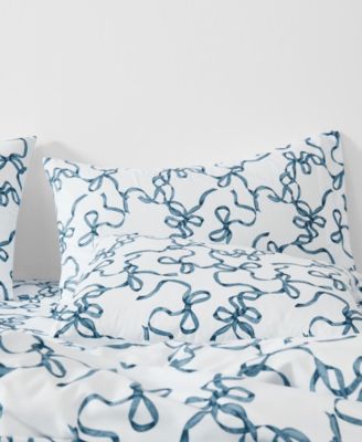 Printed Bow 3-Pc. Sheet Set, Twin XL
