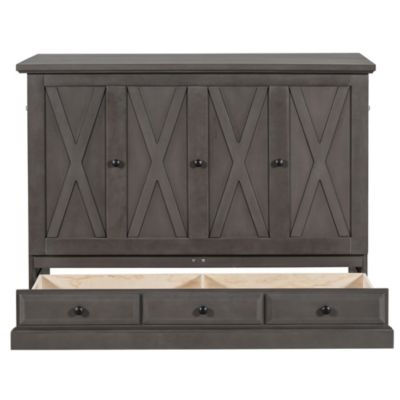 Streamdale Solid Pine Murphy Bed Chest Charging Station, Storage