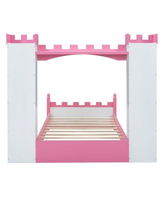 Castle Twin Platform Bed for Kids with Storage