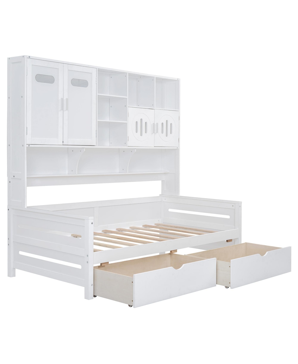Streamdale Furniture Twin Daybed with Drawers, Cabinet, and Shelf