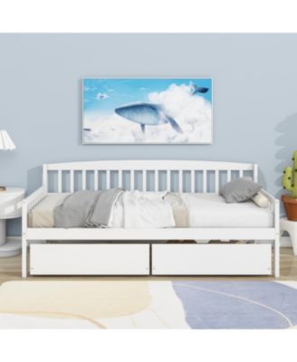 White Twin Daybed with Storage Drawers
