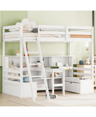 Streamdale Twin Loft Bed with Storage and Desk