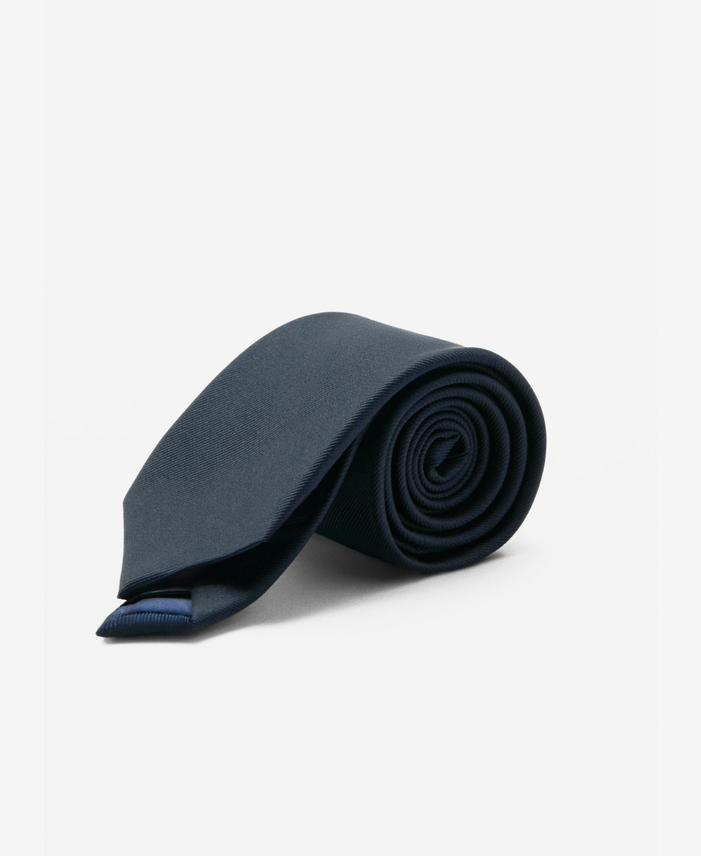 Мужской галстук MANGO Plain Silk Tie, цвет: Тёмно-синий — фото 1