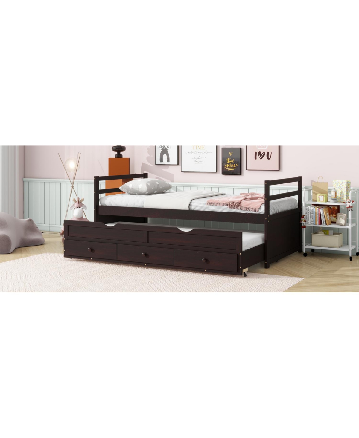 Streamdale Furniture Streamdale Twin Bed with Headboard, Trundle, and Storage Drawers