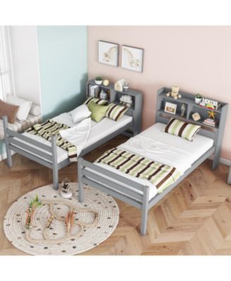 Twin size Upholstered Platform Bed with Storage and Drawers