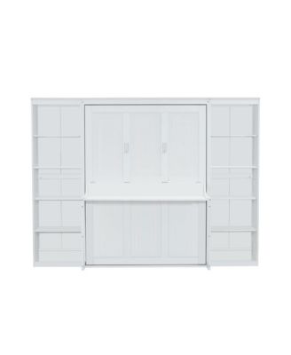 Full Size Murphy Bed with Desk and Bookshelf