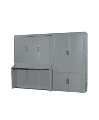 Queen Size Murphy Bed Wall Bed with Closet.