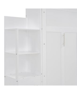 Murphy Bed Wall Bed With Shelves, Drawers LED