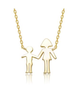 Women's 14K Gold Plated Mother & Son Family-Themed Necklace