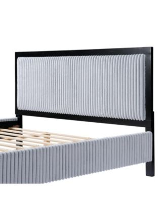 Upholstered Bed with Fluffy Soft Headboard Frame