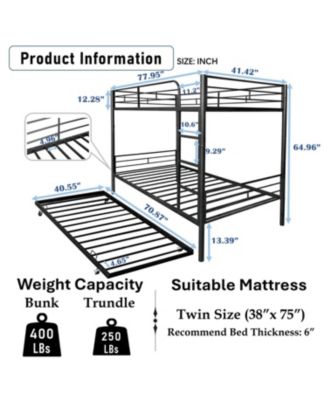 Separatable Bunk Bed with Trundle
