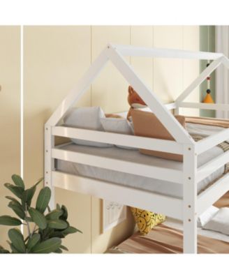 Twin Over Twin   Wood House Bunk Bed