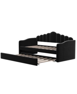 Streamdale Twin Velvet Daybed with Trundle & USB