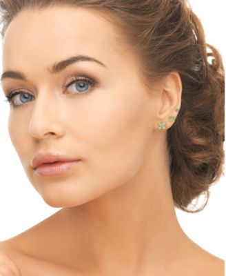 3-Pc. Cubic Zirconia (1.32 ct. t.w.) Triple Floral Stud Earrings Set