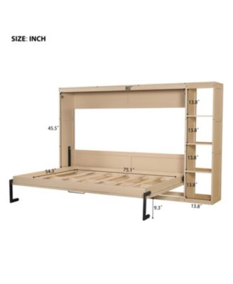 Full Size Murphy Bed with Bookshelf