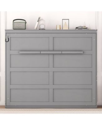 Queen Size Murphy Bed Wall Bed, Gray