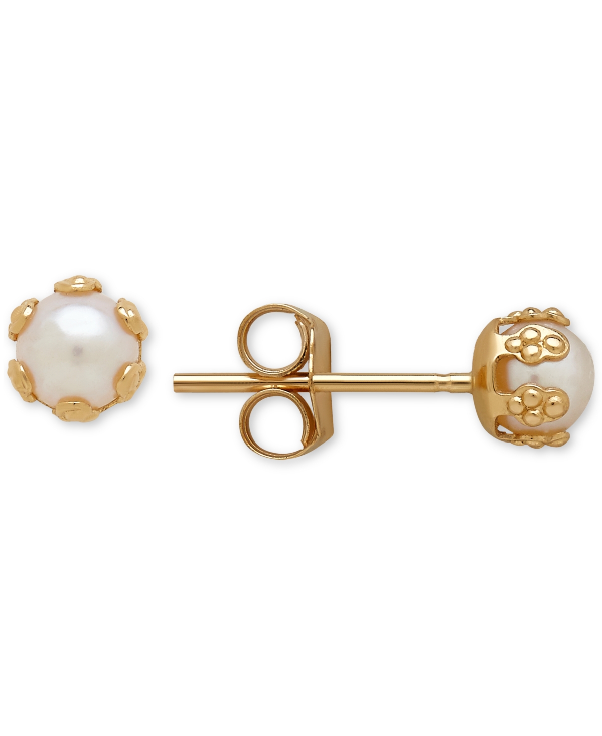 MACY'S CHILDREN'S CULTURED FRESHWATER PEARL (3-1/2MM) SMALL STUD EARRINGS IN 14K GOLD