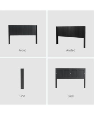 Black Oak Queen Headboard - Fluted Panel, Modern Farmhouse