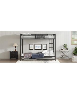 Twin XL over Twin XL Metal Bunk Bed with Twin Size Trundle