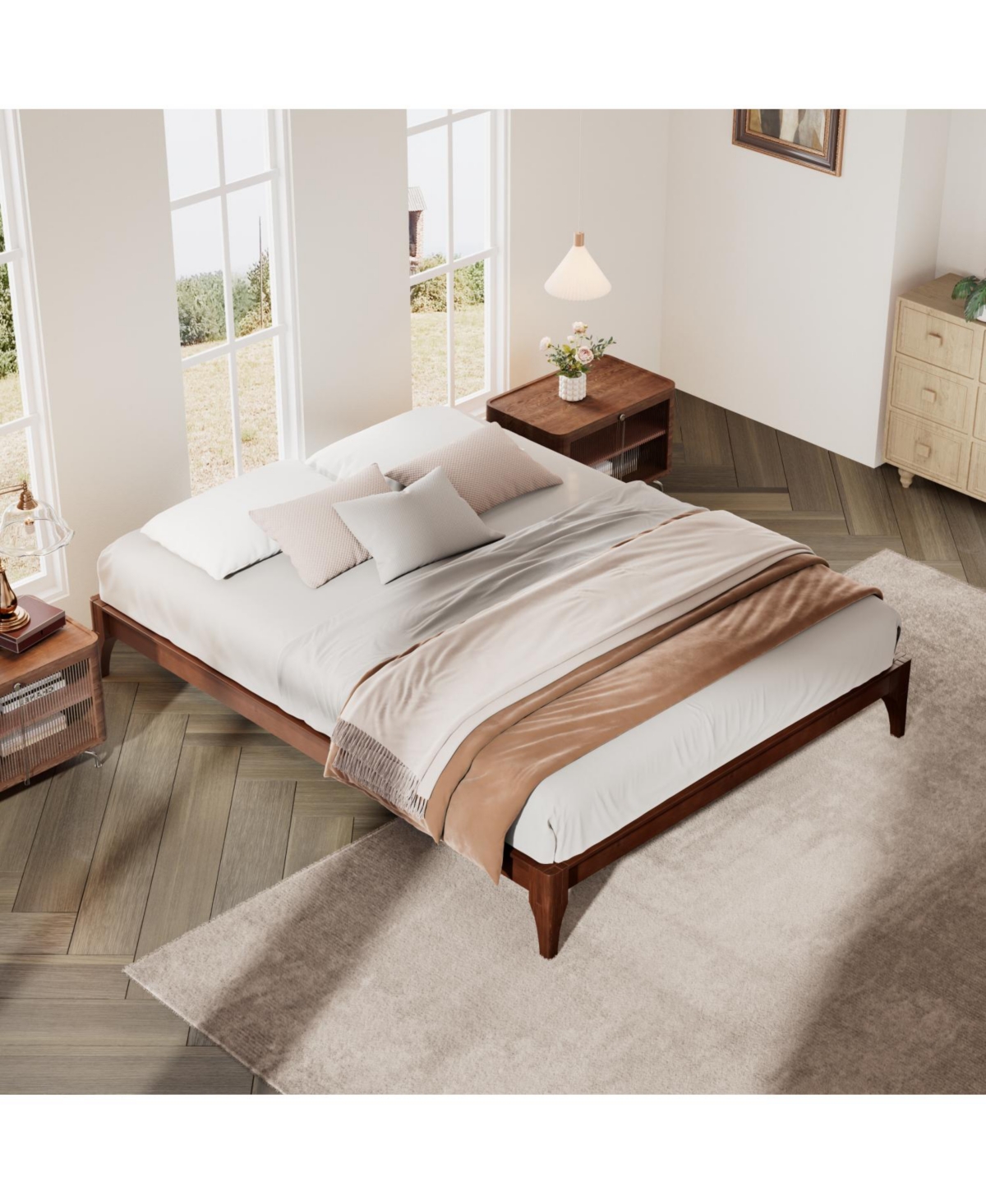 Streamdale Furniture Queen Bamboo Platform Bed Frame